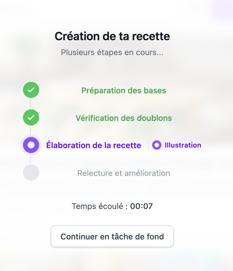 Import en cours — l'IA analyse la recette